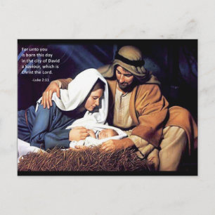 Nativity / Luke 2:11 Holiday Postcard