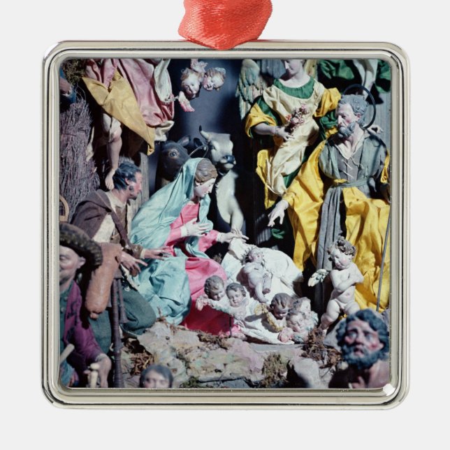 Nativity, made in Naples Metal Tree Decoration (Front)