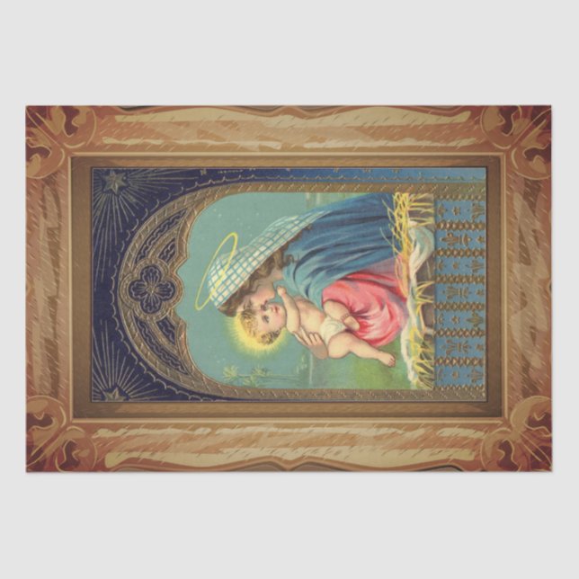 Nativity Mary Holding The Baby Jesus Tissue Paper (Front)