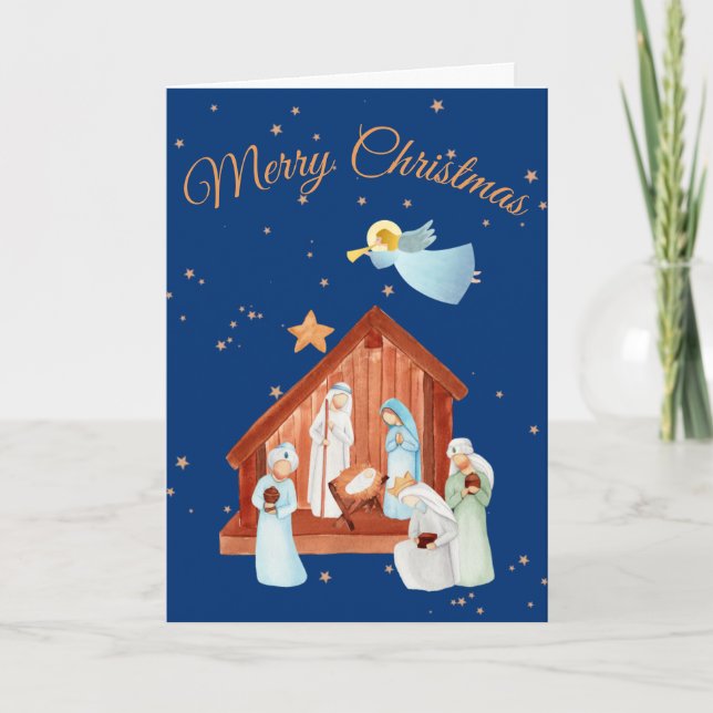 Nativity Merry Christmas Card (Front)