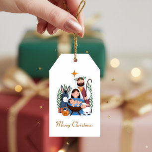 Nativity Merry Christmas Cute Holy Family Gift Tags