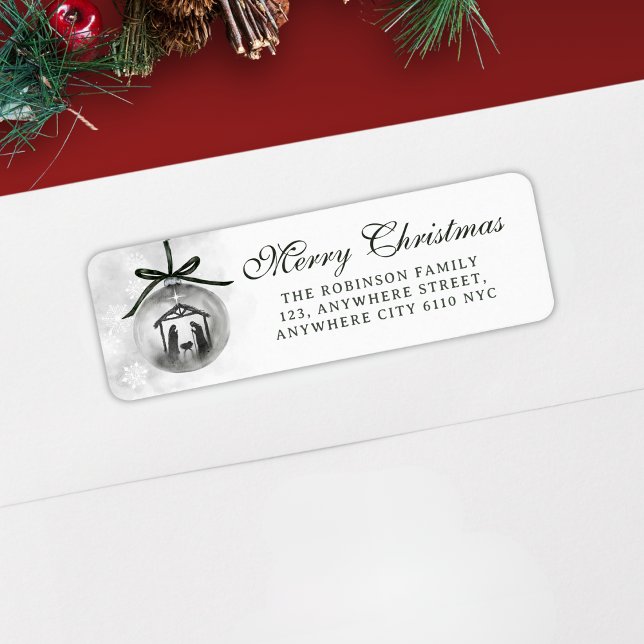 Nativity Merry Christmas Holiday Return Adress Address Label (Creator Uploaded)