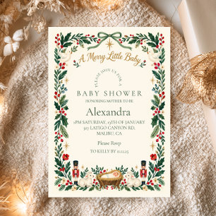 Nativity Merry Little Baby Shower Invitation