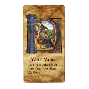 NATIVITY MONOGRAM CHRISTMAS PARCHMENT