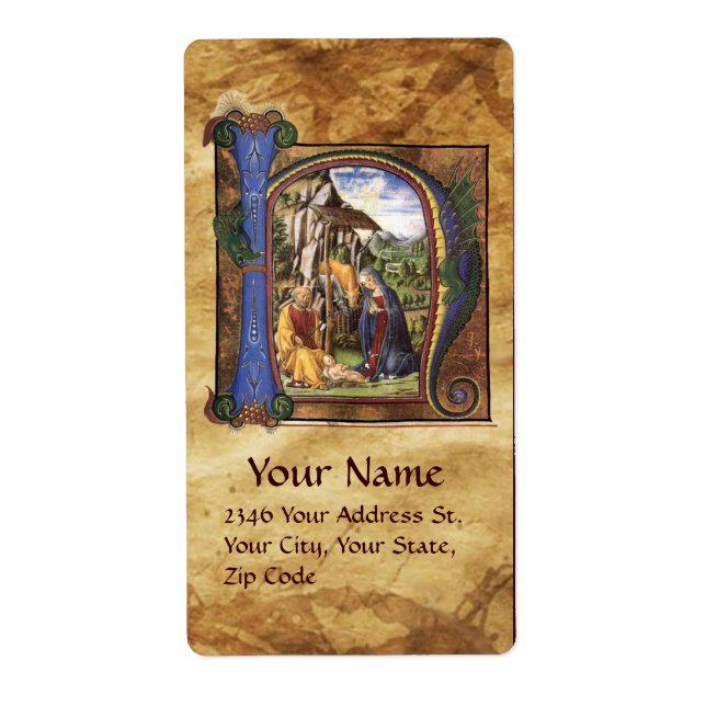 NATIVITY MONOGRAM CHRISTMAS PARCHMENT (Front)