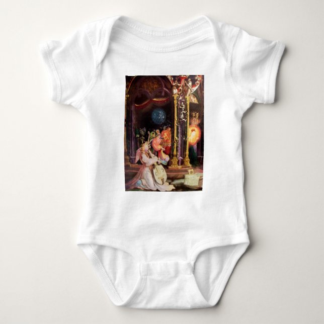 NATIVITY,MUSIC MAKING ANGELS - MAGIC OF CHRISTMAS BABY BODYSUIT (Front)