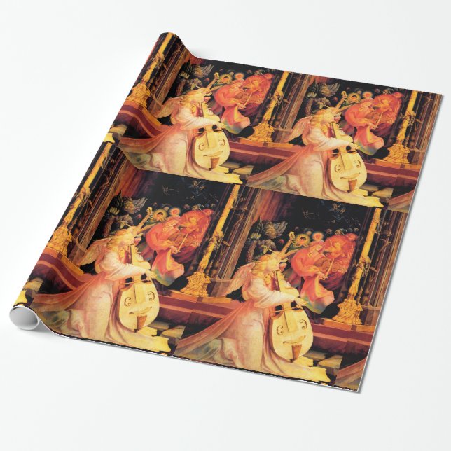 NATIVITY,MUSIC MAKING ANGELS - MAGIC OF CHRISTMAS WRAPPING PAPER (Unrolled)