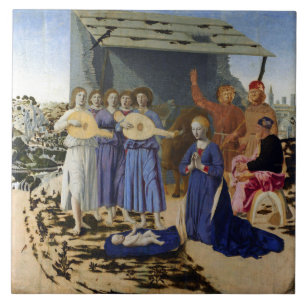 NATIVITY OF JESUS, ANGELS by PIERO DELLA FRANCESCA Ceramic Tile