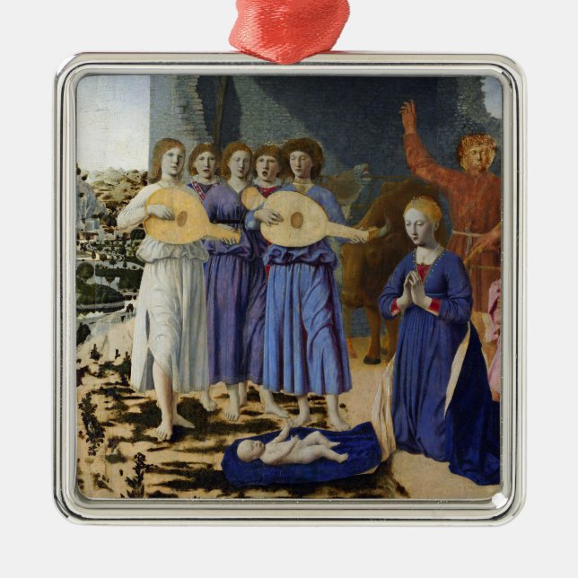 NATIVITY OF JESUS, ANGELS by PIERO DELLA FRANCESCA Metal Ornament (Front)