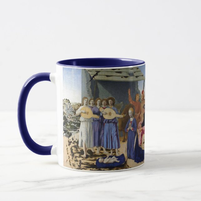 NATIVITY OF JESUS, ANGELS by PIERO DELLA FRANCESCA Mug (Left)