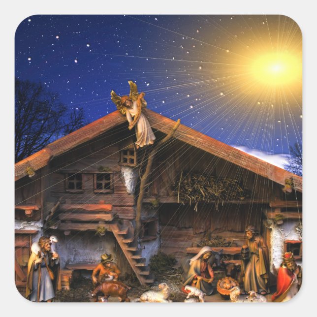 Nativity of Jesus Christ Square Sticker (Front)