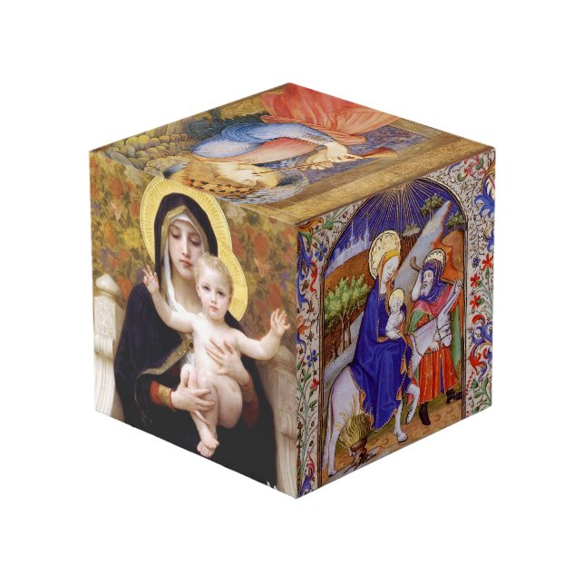 Nativity of Jesus in famous paintings Cube (Back Angled)