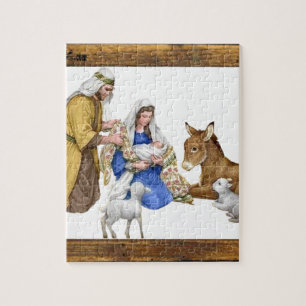 NATIVITY OF JESUSCHRIST  WOOD FRAME 18 CUSTOMIZABL JIGSAW PUZZLE