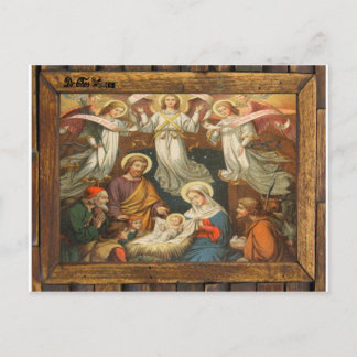 NATIVITY OF JESUSCHRIST  WOOD FRAME 20 CUSTOMIZABL POSTCARD