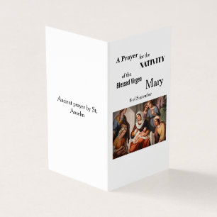 Nativity of the Blessed Virgin Mary Pray Card