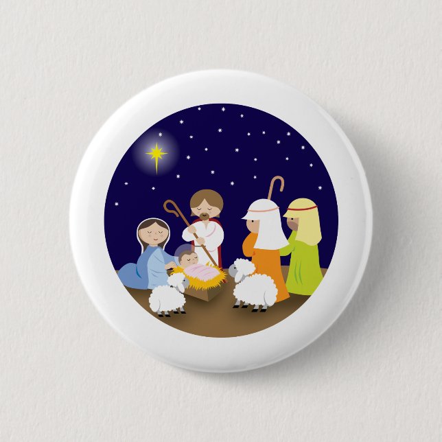 Nativity of the Lord 6 Cm Round Badge (Front)