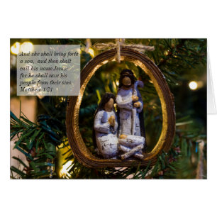 Nativity Ornament Bible Verse Christmas Card