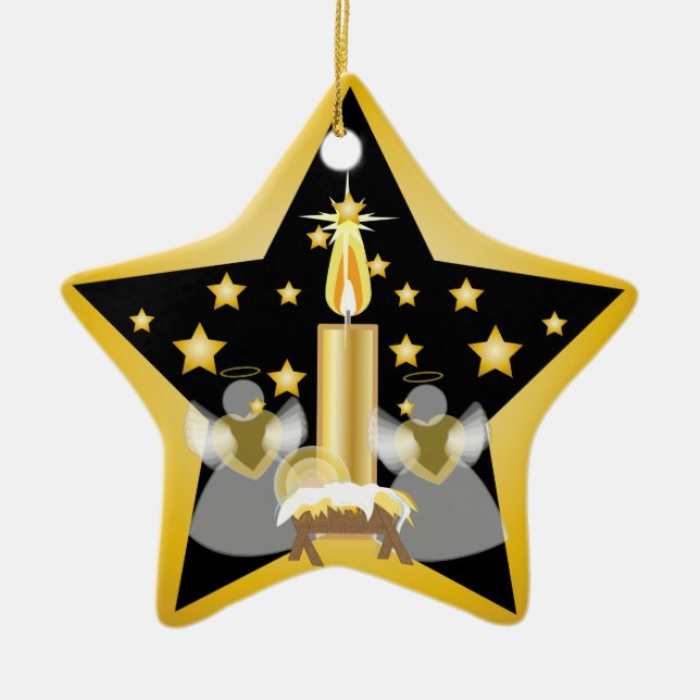 Nativity Ornament-Customise Ceramic Ornament (Front)
