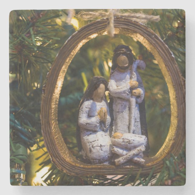 Nativity Ornament Stone Coaster (Front)