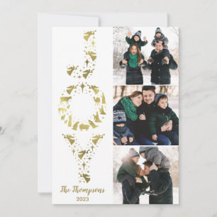Nativity Picture Christmas Card, JOY Gold Foil Holiday Card