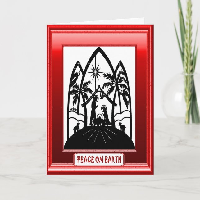 Nativity, religious Christmas card (Front)