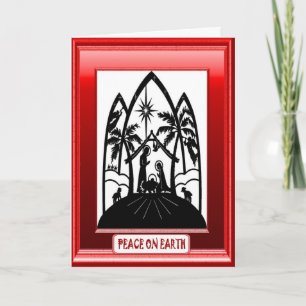 Nativity, religious Christmas card