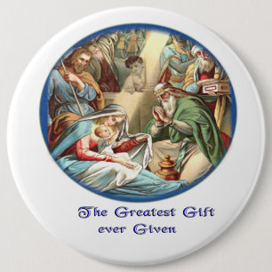 Nativity Scene 6 Cm Round Badge