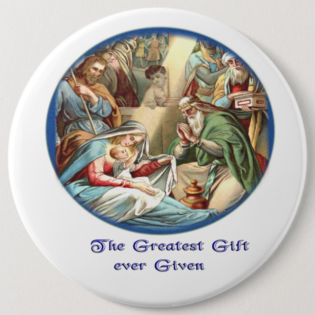 Nativity Scene 6 Cm Round Badge (Front)