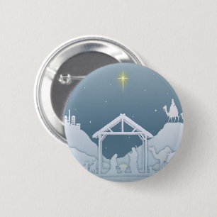 Nativity Scene 6 Cm Round Badge