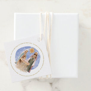 Nativity Scene Away In A Manger Lyrics Gold Text Favour Tags