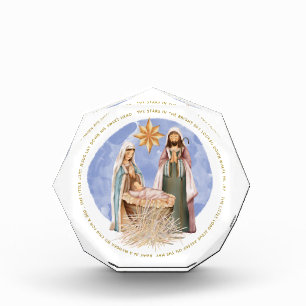 Nativity Scene Away In A Manger Lyrics Photo Block