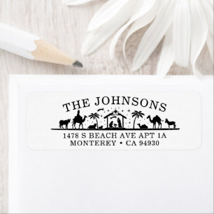 Nativity Scene Baby Jesus Christ Return Address Label