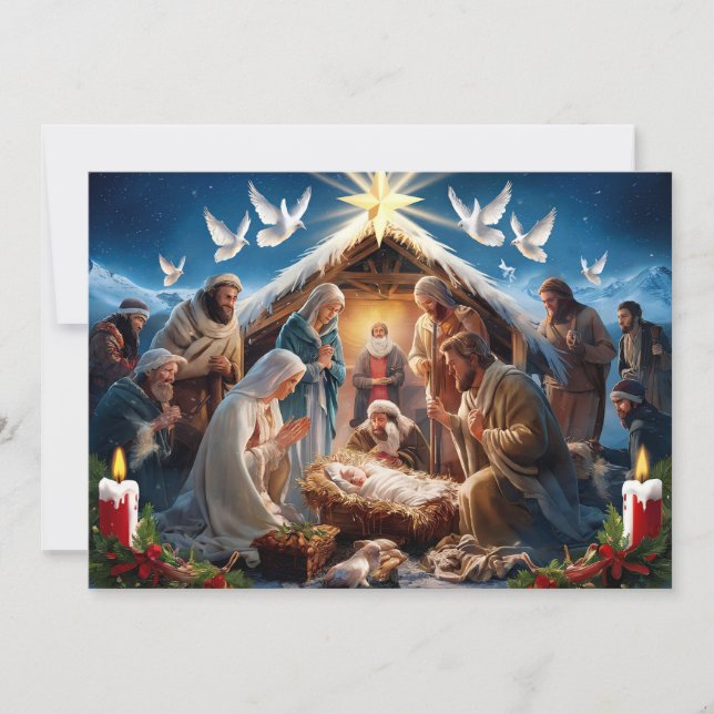 Nativity Scene Baby Jesus Christmas Card #5 (Front)