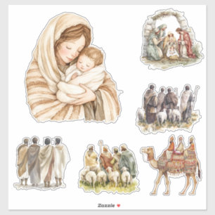 Nativity Scene, Baby Jesus, Mary, and Joseph
