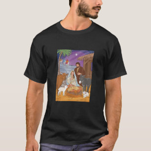 Nativity Scene Baby Jesus Virgin Mary and Saint Jo T-Shirt