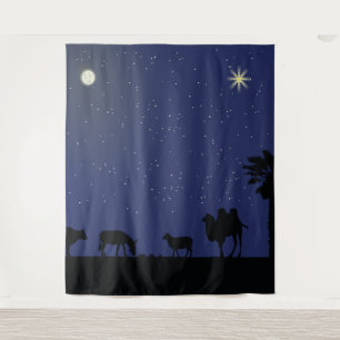 Nativity Scene backdrop decor or Christmas play Tapestry