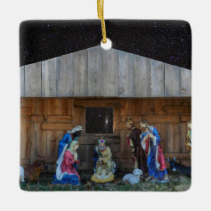 Nativity Scene Ceramic Ornament
