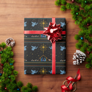 Nativity Scene Christian Merry Christmas Jesus Wrapping Paper