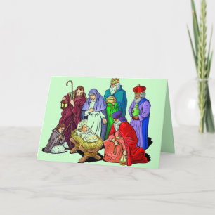 nativity scene christmas card