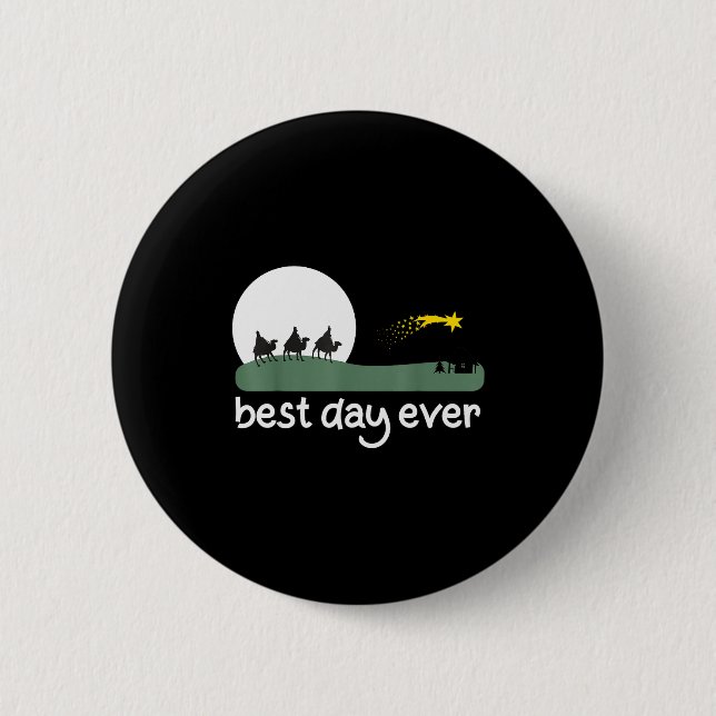 Nativity Scene _ Christmas Day Ever  6 Cm Round Badge (Front)