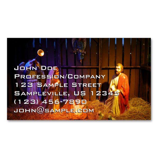 Nativity Scene Christmas Display in Washington DC Magnetic Business Card (Front)