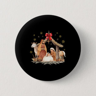 Nativity Scene Christmas For Christian Families 6 Cm Round Badge