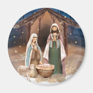 Nativity Scene Christmas Gift Magnet