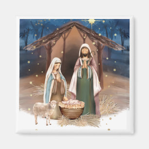 Nativity Scene Christmas Gift Magnet