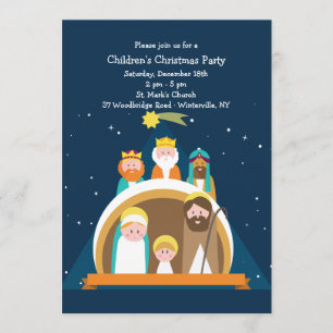 Nativity Scene Christmas Invitation