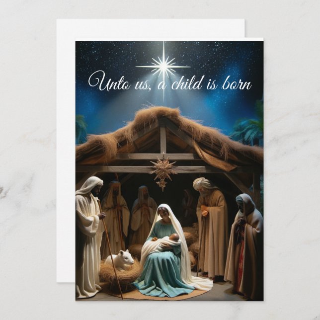 Nativity Scene Christmas postcard (Front/Back)