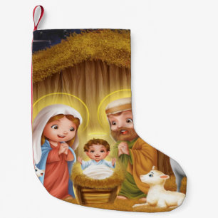 Nativity Scene Christmas Stocking