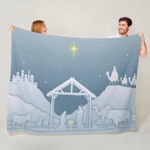 Nativity Scene Fleece Blanket