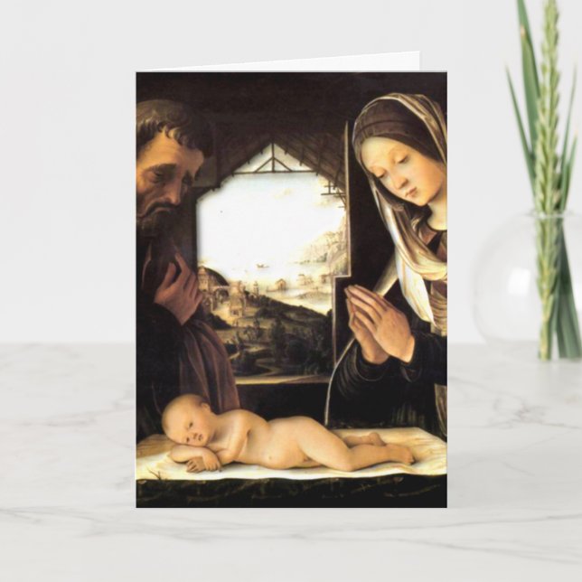 Nativity Scene for Christmas - Holy Family, Costa Holiday Card (Front)