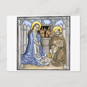 Nativity scene from an Italian Illuminated Gospel Postcard